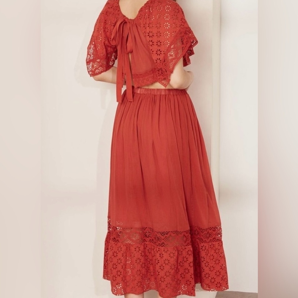 New! Free People Darling Eyelet Lace Slit Skirt Only in Burn Notice ❤️ XS - Picture 5 of 15